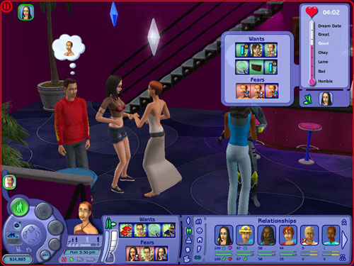 The Sims 2 console during the date in question