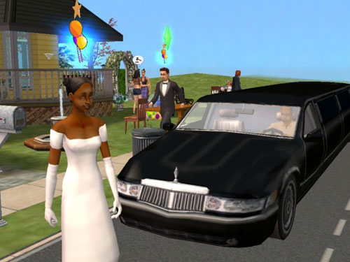 The couple get Good Party memories on the way to the honeymoon limo
